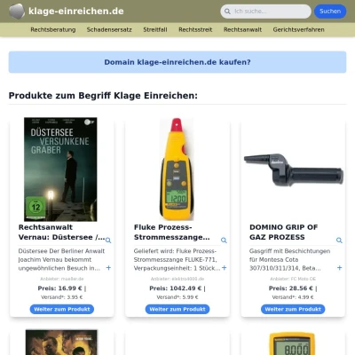 Screenshot klage-einreichen.de