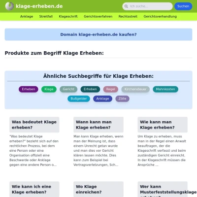 Screenshot klage-erheben.de