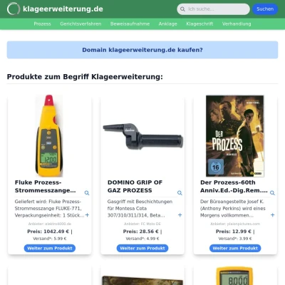 Screenshot klageerweiterung.de