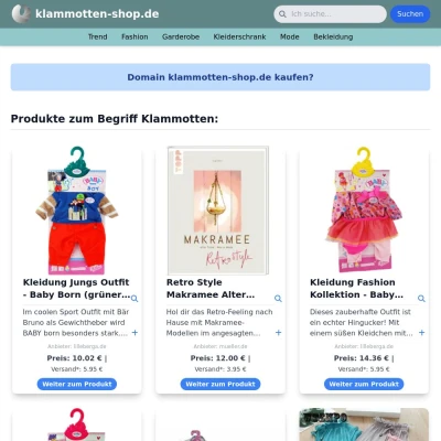 Screenshot klammotten-shop.de