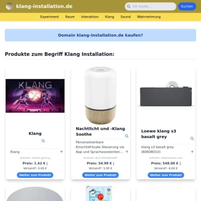 Screenshot klang-installation.de