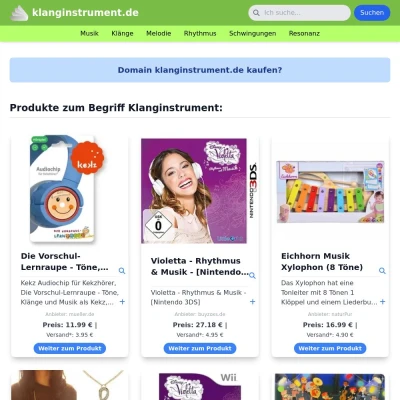 Screenshot klanginstrument.de