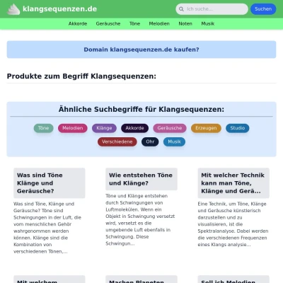 Screenshot klangsequenzen.de