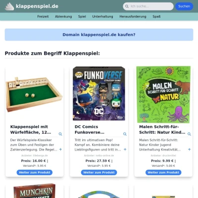 Screenshot klappenspiel.de