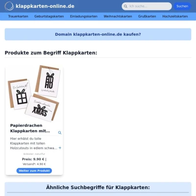 Screenshot klappkarten-online.de