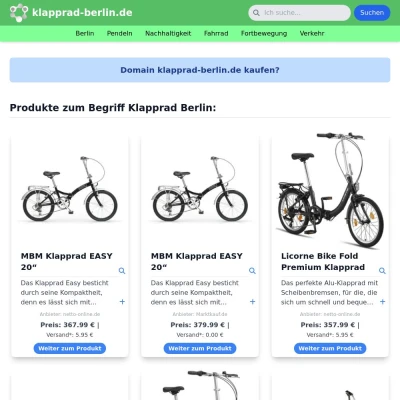 Screenshot klapprad-berlin.de