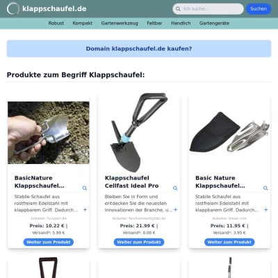 Screenshot klappschaufel.de