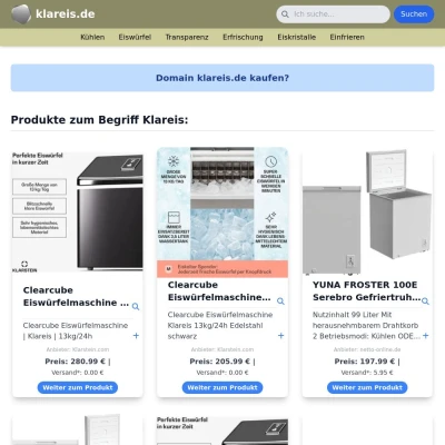 Screenshot klareis.de