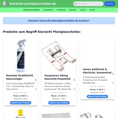 Screenshot klarsicht-plexiglasscheibe.de