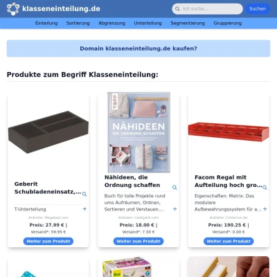 Screenshot klasseneinteilung.de