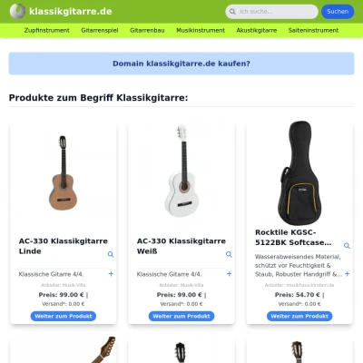 Screenshot klassikgitarre.de