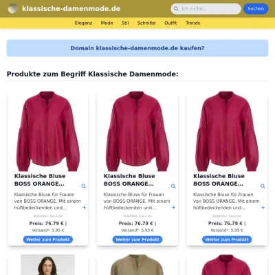 Screenshot klassische-damenmode.de