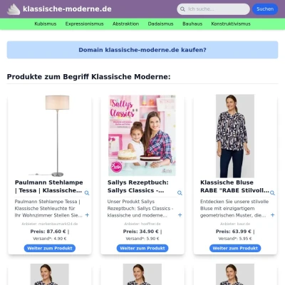 Screenshot klassische-moderne.de