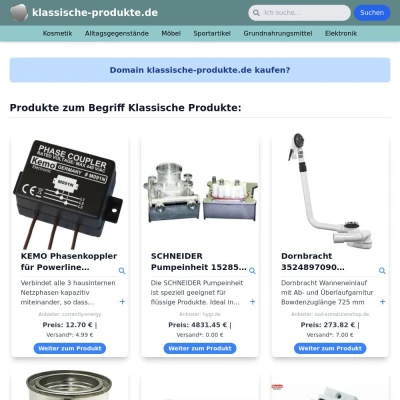 Screenshot klassische-produkte.de