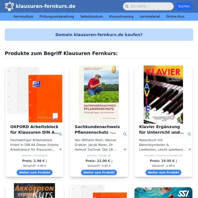 Screenshot klausuren-fernkurs.de