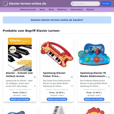 Screenshot klavier-lernen-online.de