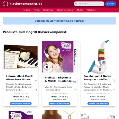 Screenshot klavierkomponist.de