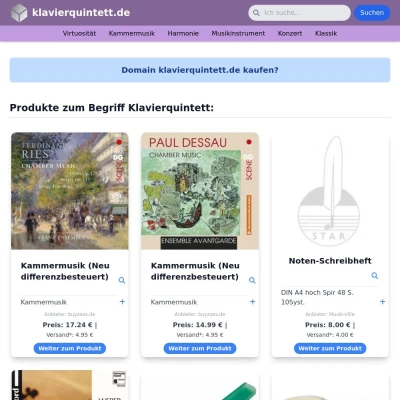 Screenshot klavierquintett.de