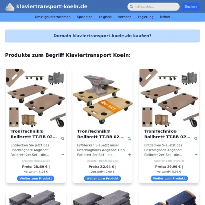 Screenshot klaviertransport-koeln.de