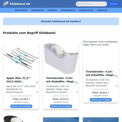 Screenshot klebband.de