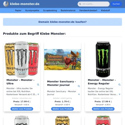 Screenshot klebe-monster.de