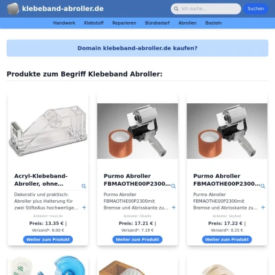Screenshot klebeband-abroller.de