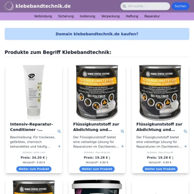 Screenshot klebebandtechnik.de