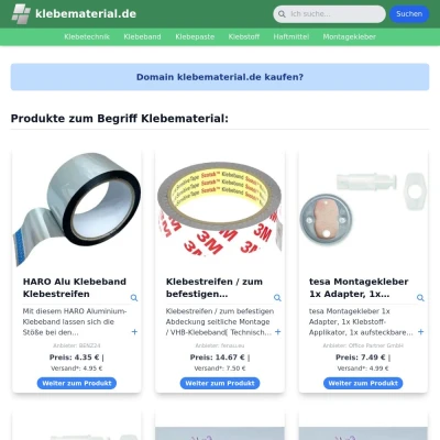 Screenshot klebematerial.de