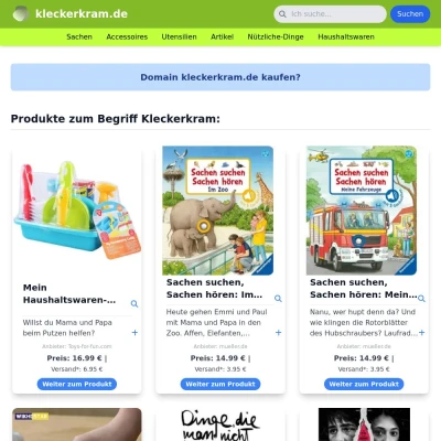 Screenshot kleckerkram.de