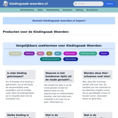 Screenshot kledingzaak-woerden.nl