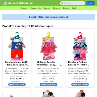 Screenshot kleiderboutique.de