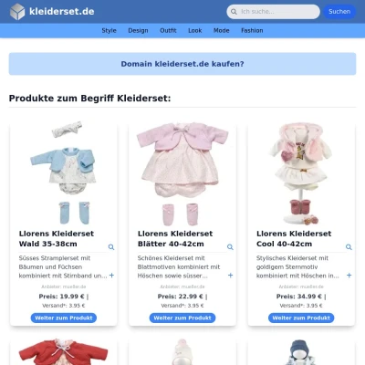 Screenshot kleiderset.de