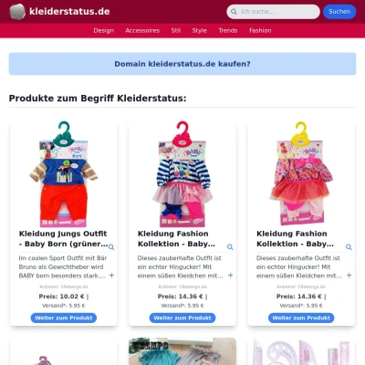 Screenshot kleiderstatus.de