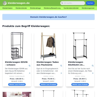Screenshot kleiderwagen.de