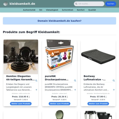 Screenshot kleidsamkeit.de