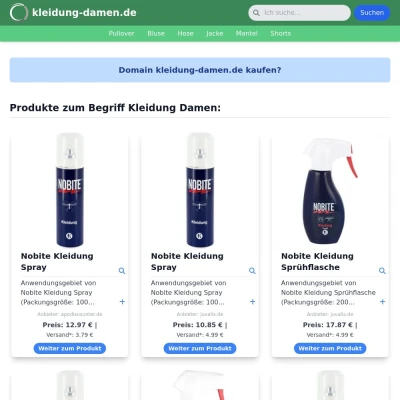 Screenshot kleidung-damen.de