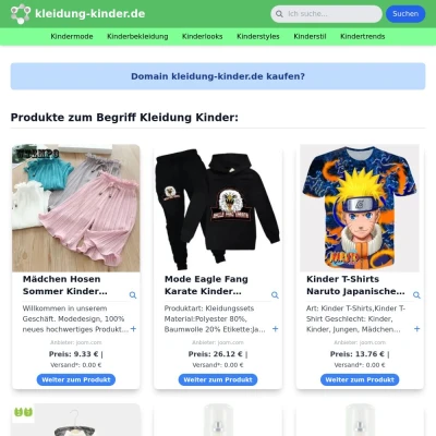 Screenshot kleidung-kinder.de