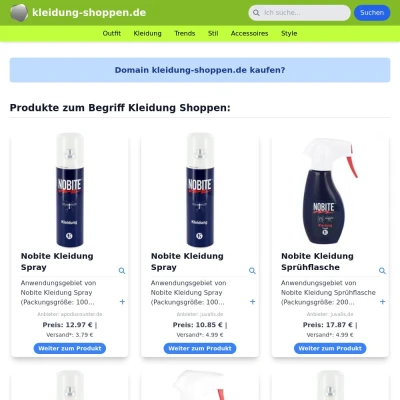 Screenshot kleidung-shoppen.de