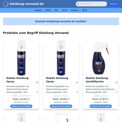 Screenshot kleidung-versand.de