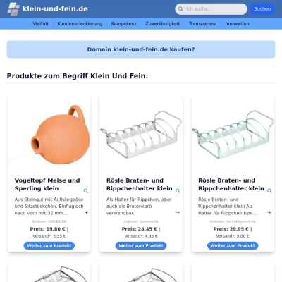 Screenshot klein-und-fein.de