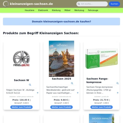 Screenshot kleinanzeigen-sachsen.de