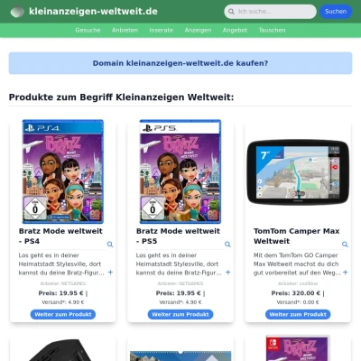 Screenshot kleinanzeigen-weltweit.de