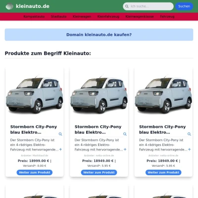 Screenshot kleinauto.de