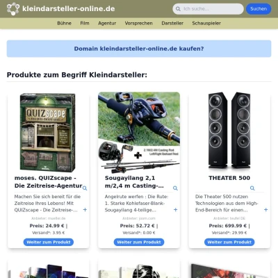 Screenshot kleindarsteller-online.de