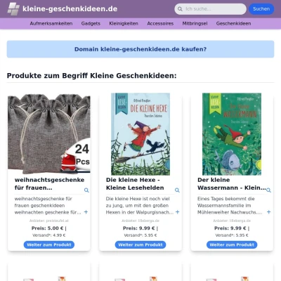 Screenshot kleine-geschenkideen.de