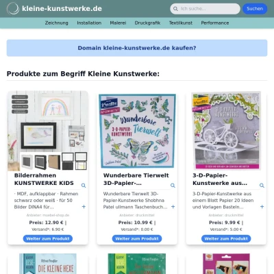 Screenshot kleine-kunstwerke.de