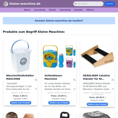 Screenshot kleine-maschine.de