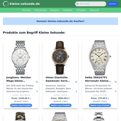 Screenshot kleine-sekunde.de