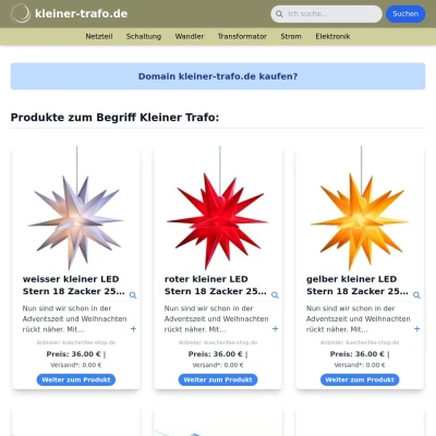 Screenshot kleiner-trafo.de