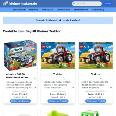 Screenshot kleiner-traktor.de